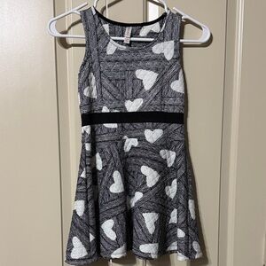 Xhilaration Black and White Heart Pattern Dress